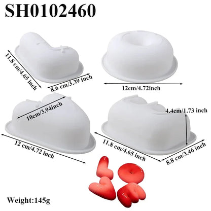 French Mousse Cake Molds Valentine's Day Pastry Baking Tools Rose Bud Design Silicone Cake Moulds Food Grade Kitchen Bakeware