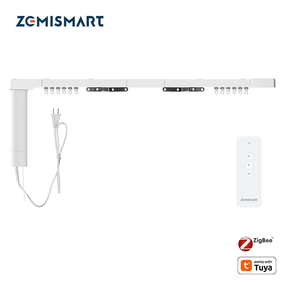 Zemismart Zigbee Curtain Track Work with Tuya Smart Life Alexa Echo Google Home Control SmartThings Electric Curtains