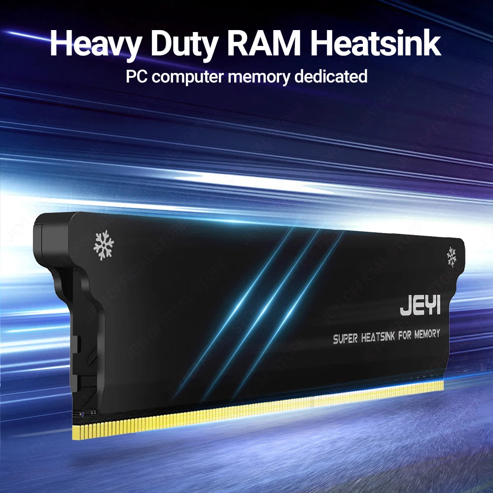 JEYI RAM Heatsink DDR2 DDR3 DDR4 DDR5 Aluminum Cooling Heatsink Memory With Thermal Pads Desktop for PC Easy Installation