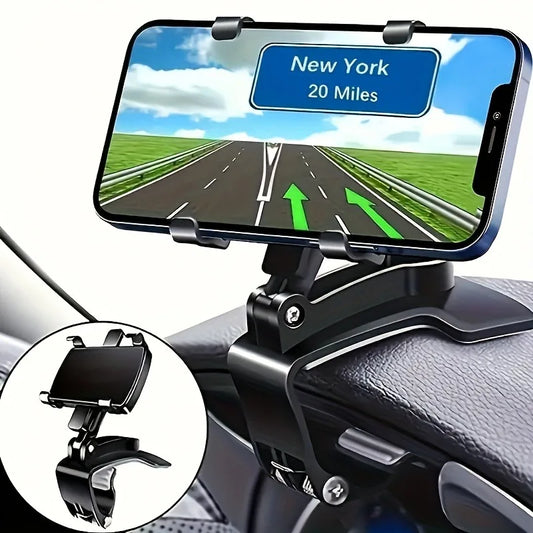 1pc 360° Rotating Car Phone Holder Suction & Adhesive Dashboard Mount ABS Stable Hands-Free Navigation Car Accessory. by PDG ibma