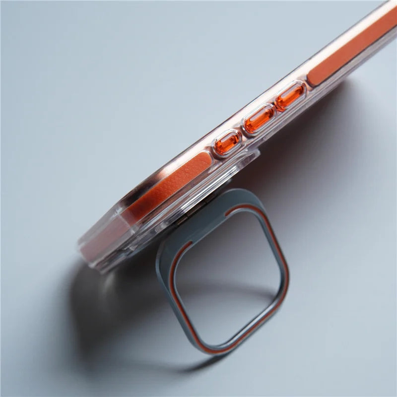 Flip Camera Lens Holder For Magnetic Magsafe Case For iPhone 17Pro 16 16Pro 17 17Pro max Transparent Protective Phone Cover