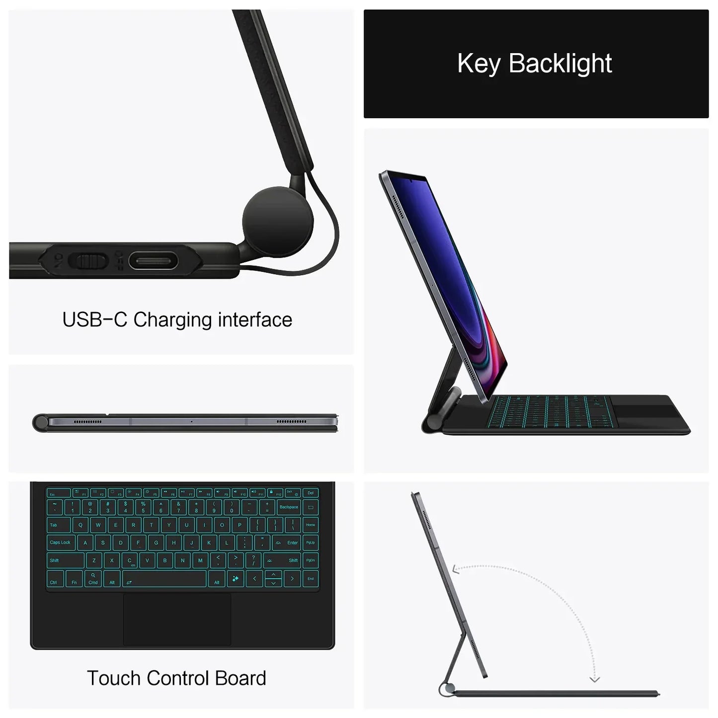 Keyboard Cover For Samsung Galaxy Tab S9 Ultra S10 S8 14.6 Inch S9U Tablet Magic Book Case X910 X916B X918U Backlight Touchpad