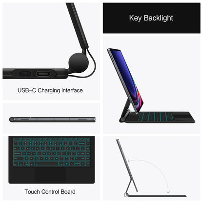 Keyboard Cover For Samsung Galaxy Tab S9 Ultra S10 S8 14.6 Inch S9U Tablet Magic Book Case X910 X916B X918U Backlight Touchpad