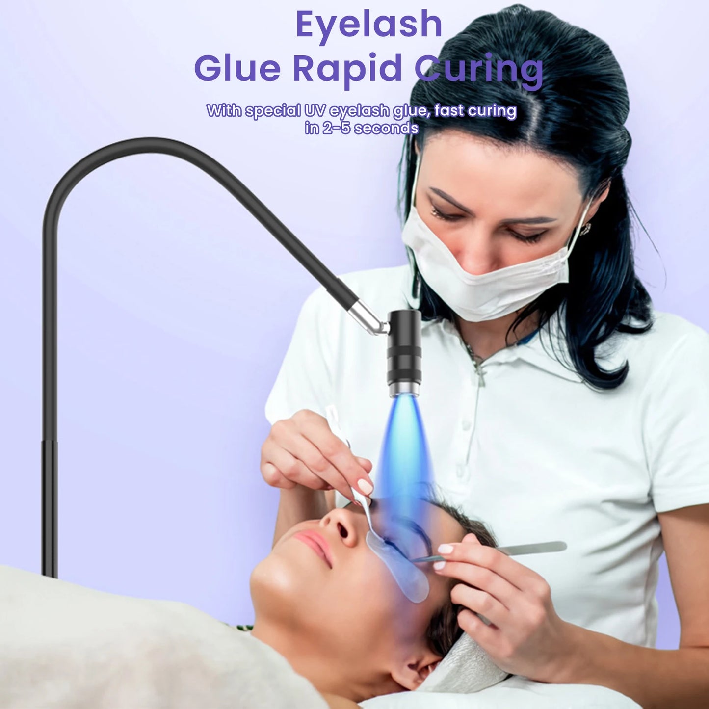 170cm Floor Standing Professional Nail UV Lamp Nail Dryer Stand 6W 5 Levels UV Lash Light Nail Tech Glue Lamp Foot Switch