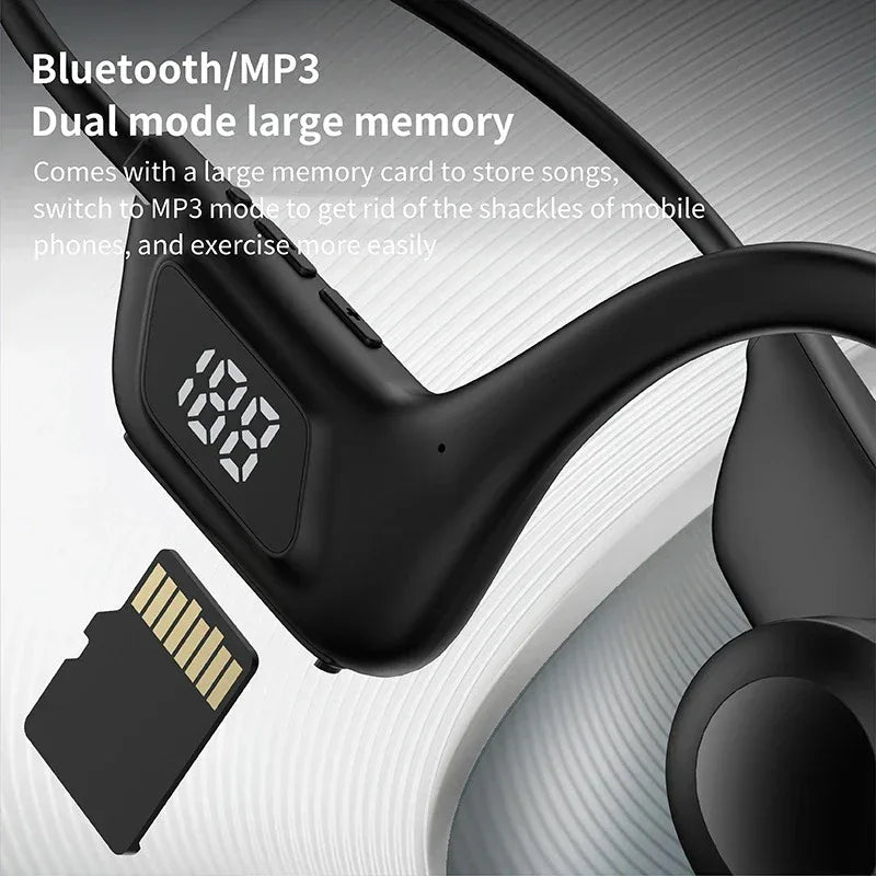 Hot X7 X8 Real Bone Conduction Sport Headphone Wireless Earphone Bluetooth-Compatible Headset Hands-free with Mic for Swimming