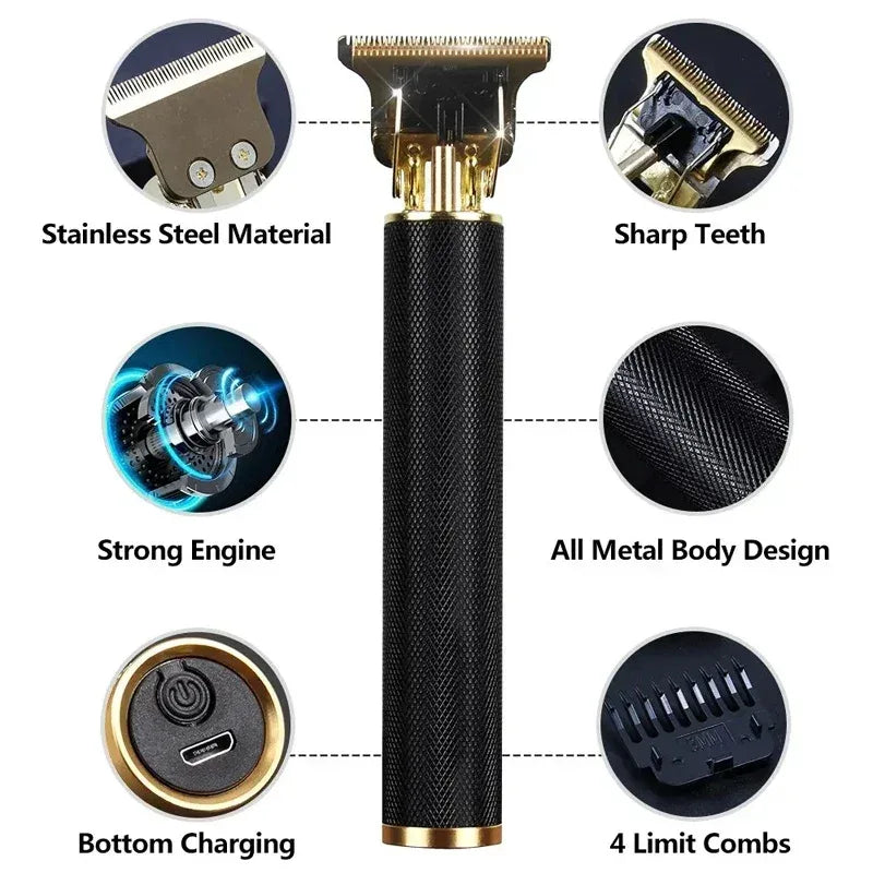 Electric Beard Trimmer for Men, Hair Cutting Machine, Rechargeable Hair Clipper, Barber Electric Shaver, Hot Sale