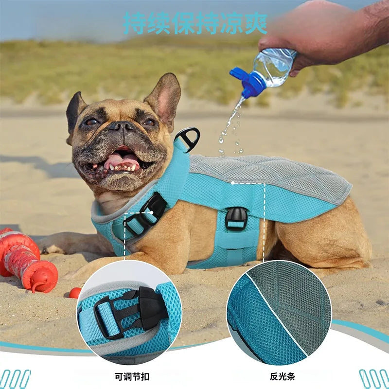 Cooling Vest - Breathable Dog Vest for Hot Summer Days - Adjustable & Lightweight Cooling Jacket with Reflective Strips