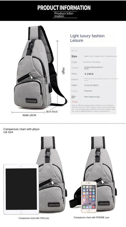 Fashion Casual Crossbody Bag Small Men's Shoulder Bag Men Diagonal Backpack Messenger Phone Bag Boy Fanny Chest Pack New