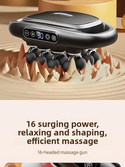 Brand high-end 16-head fascia gun multi-head massager, waist and back muscles deep relaxation 16-head massager