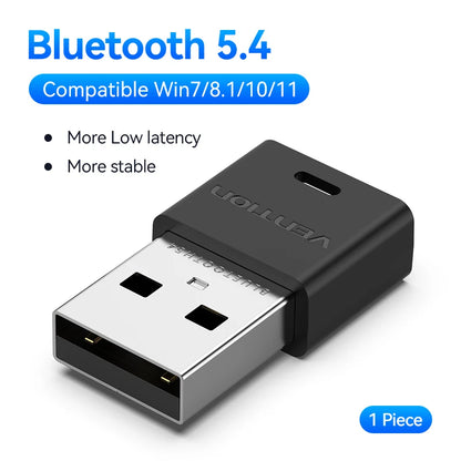 Vention USB Bluetooth Adapter 5.0 5.1 5.3 5.4 6.0 Dongle for PC Speaker Wireless Mouse Keyboard Music Audio Receiver Transmitter