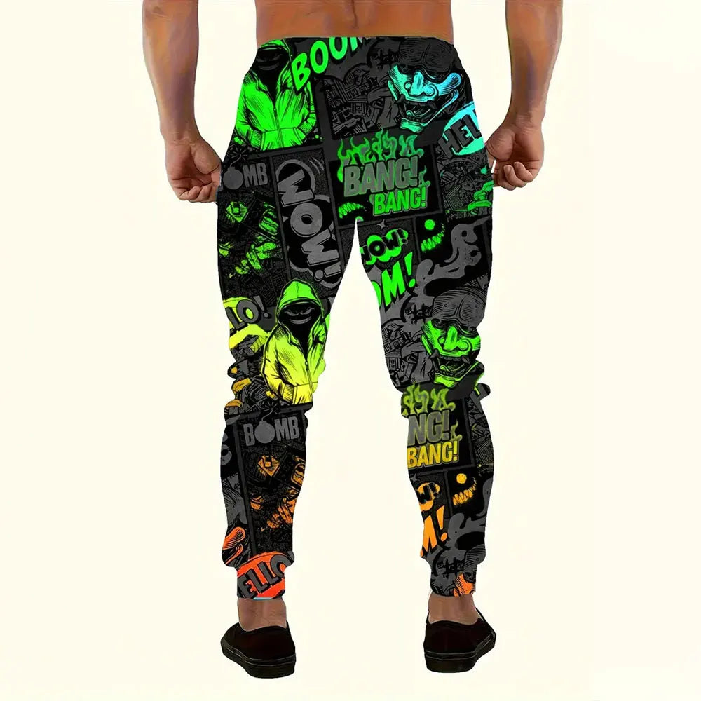Men Loose Casual Pocket Drawstring Sweatpants Winter New Thick Warm Pants Fashion Letter Printed Sweatpants Men Tracksuit Pants