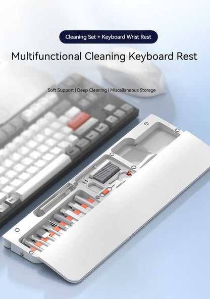 22-in-1 Multifunctional Cleaning Set Office Wristband Keyboard Support Leather Sponge Hand Holder Keyboard Palm Tray
