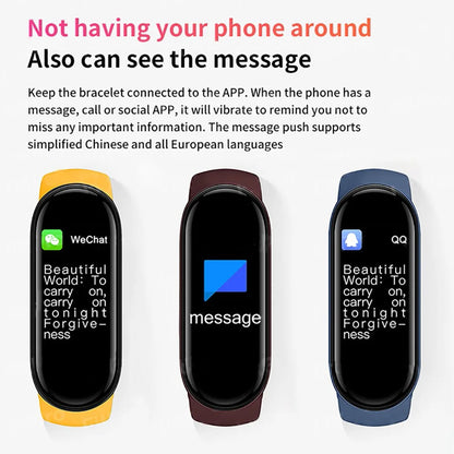 Montre connectée M6 pour homme et femme, bracelet de sport et de fitness, moniteur de fréquence cardiaque et de pression artérielle, étanche, multifonctions