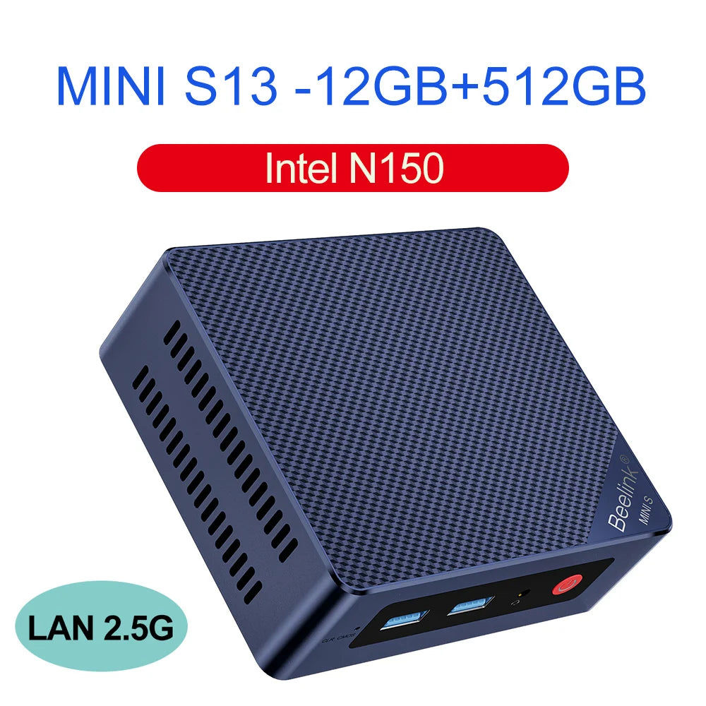 Beelink Mini S13 Intel Twin Lake N150 S12 Pro N100 16G 500G Windows 11 Mini S 11th N5095 DDR4 8GB 128GB Desktop Computer N95