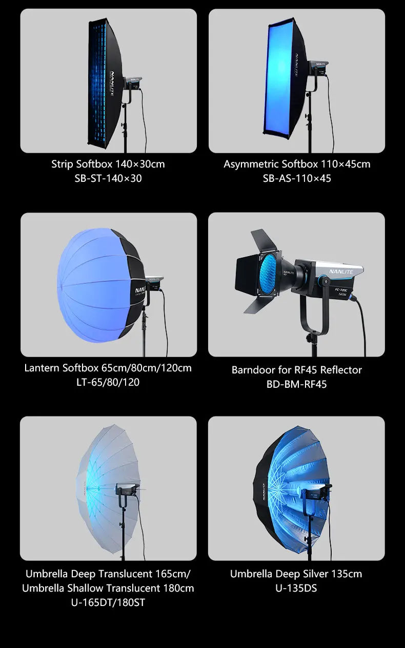 Nanlite FC-720B FC-720C Bowens Mount Video COB Fill Lighting Smart APP Control Bi-color / RGB 2 Version Available for Filmmaking