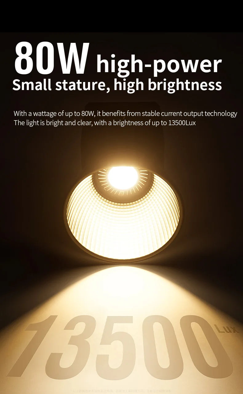 ZU80 COB camera light 80W LED fill light 2500K~6500K dual-color mini Bowens portable outdoor live lighting CRI≥96 TLCI≥97