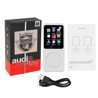 MP3 Player Portable Music Player Bluetooth 5.4 Music Stereo Player 1.8 inch Screen Support FM Radio E-Book Recording