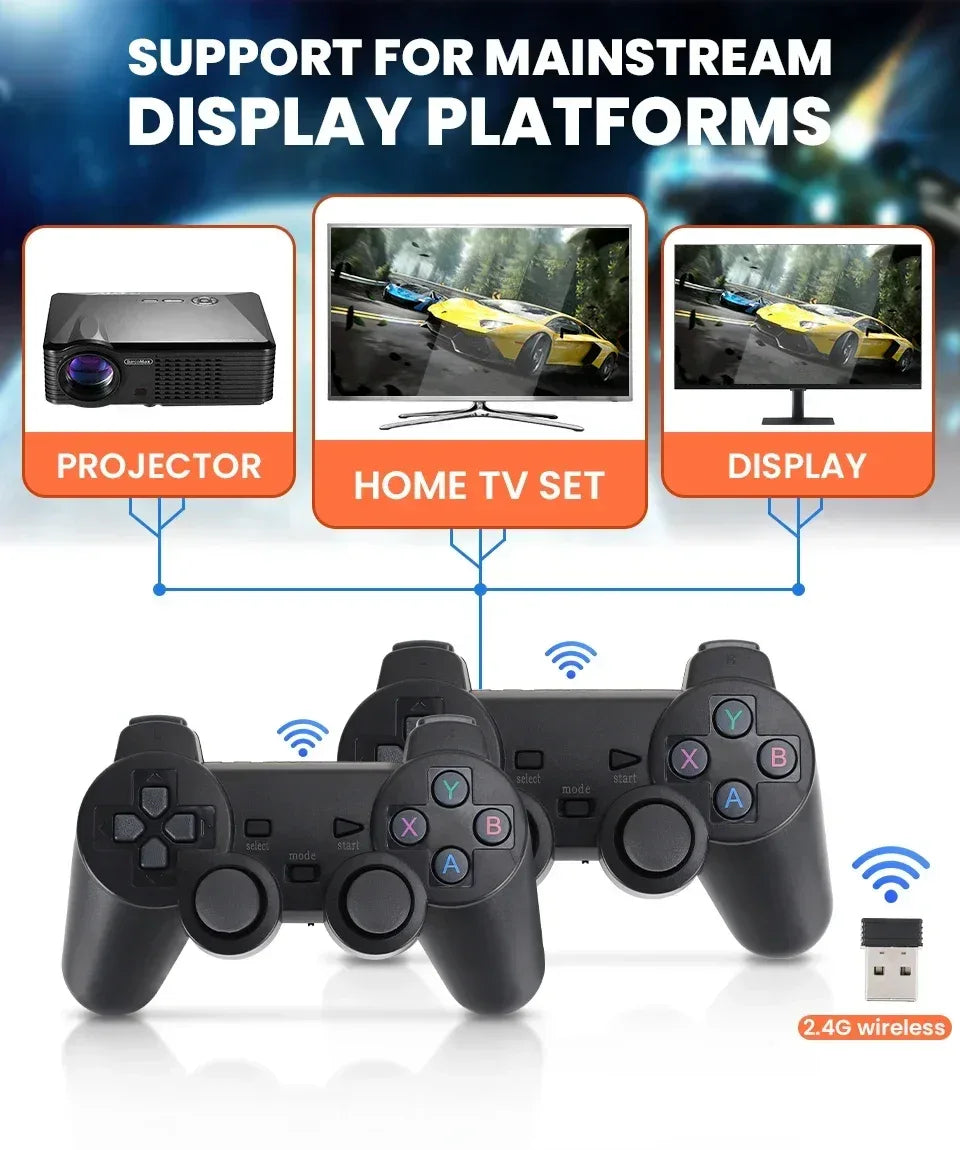 X2 Plus Game Stick 4K HD 2 4G Retro Video Game Console Wireless Controller TV Emulator PS1 N64 DC 256G Games
