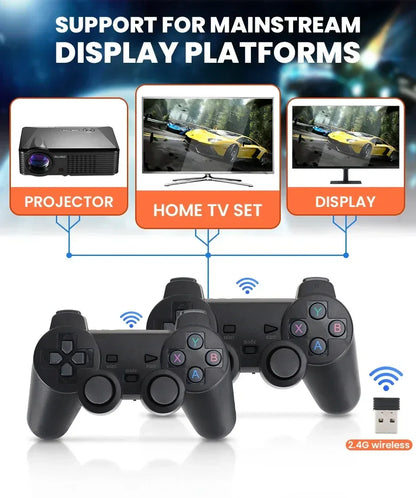 X2 Plus Game Stick 4K HD 2 4G Retro Video Game Console Wireless Controller TV Emulator PS1 N64 DC 256G Games