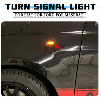 BINGWFPT For Abarth 500 595 695 For FIAT 500 500C 500L Flashing LED Dynamic Turn Signal Side Marker Light