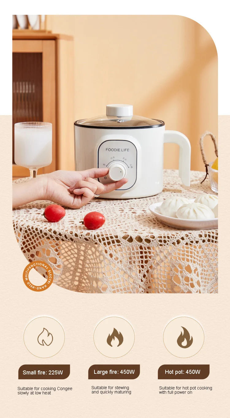 Multifunctional Electric Slow Cooker Portable Dormitory Student Office Staff Mini Electric Pot Stir Stew Non-Stick Rice Cooker