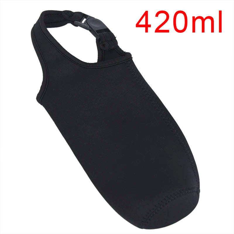 【SE】Portable Water Bottle Insulated Neoprene Holder Pouch Bag 420ML/550ML/750ML Travel Thermos Cup Cover With Adjustable Strap