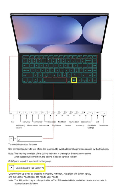Keyboard Cover For Samsung Galaxy Tab S9 Ultra S10 S8 14.6 Inch S9U Tablet Magic Book Case X910 X916B X918U Backlight Touchpad