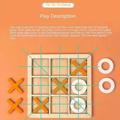 Wooden Chess Toys For Children's Puzzle Game XO Double Play Parent-Child Interaction Recommends Traditional Desktop Chess Gift