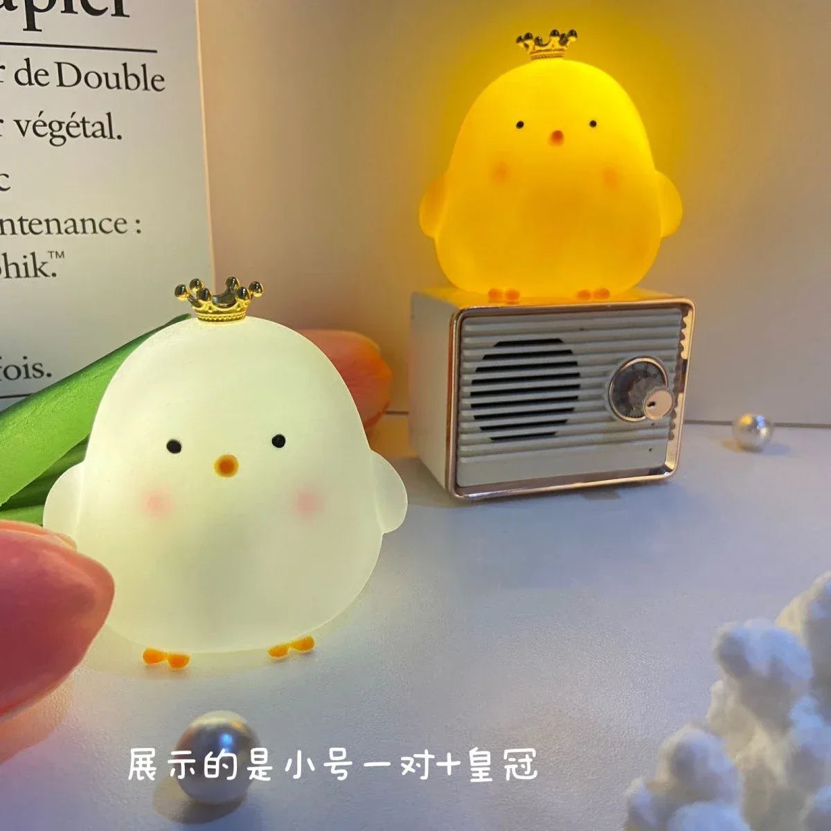 Chick Doll Small Night Light Electronic Luminous Toy Anime Figure Warm Light Atmosphere Decoration Cute Shape Children Gift
