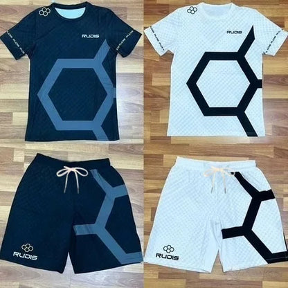2026 Men's Quick-Drying Casual Sports T-Shirt Breathable Comfortable Adult & Children's Short-Sleeved Training Set