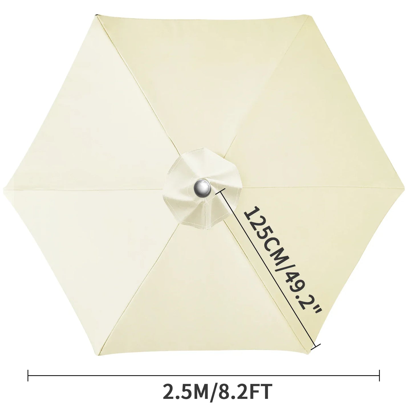 Waterproof Replacement Umbrella Cloth 2/3M Patio Parasol Cover UV-Anti Canopy Cover Replacement Parasol Cover for Balcony Garden