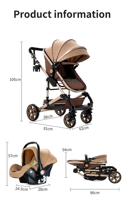 Baby Stroller 3 in 1 stroller lightweight strollers  Baby Carriage mutifunction strollers Baby newborn stroller mother kids