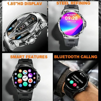 2025 New Military GPS V69 Smart Watch Men 1.85 inch 710 mAh Heart Rate GPS Sports IP68 Waterproof Bluetooth Talk  Smartwatch Man