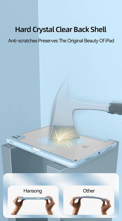 For iPad Case 2024 Air 11 13 M2 Pro 11 13 for 10 Gen Pro 10.5 10.2 9th 8th 6th 5th 9.7 Mini 6 Acrylic Smart Case with Pen Holder