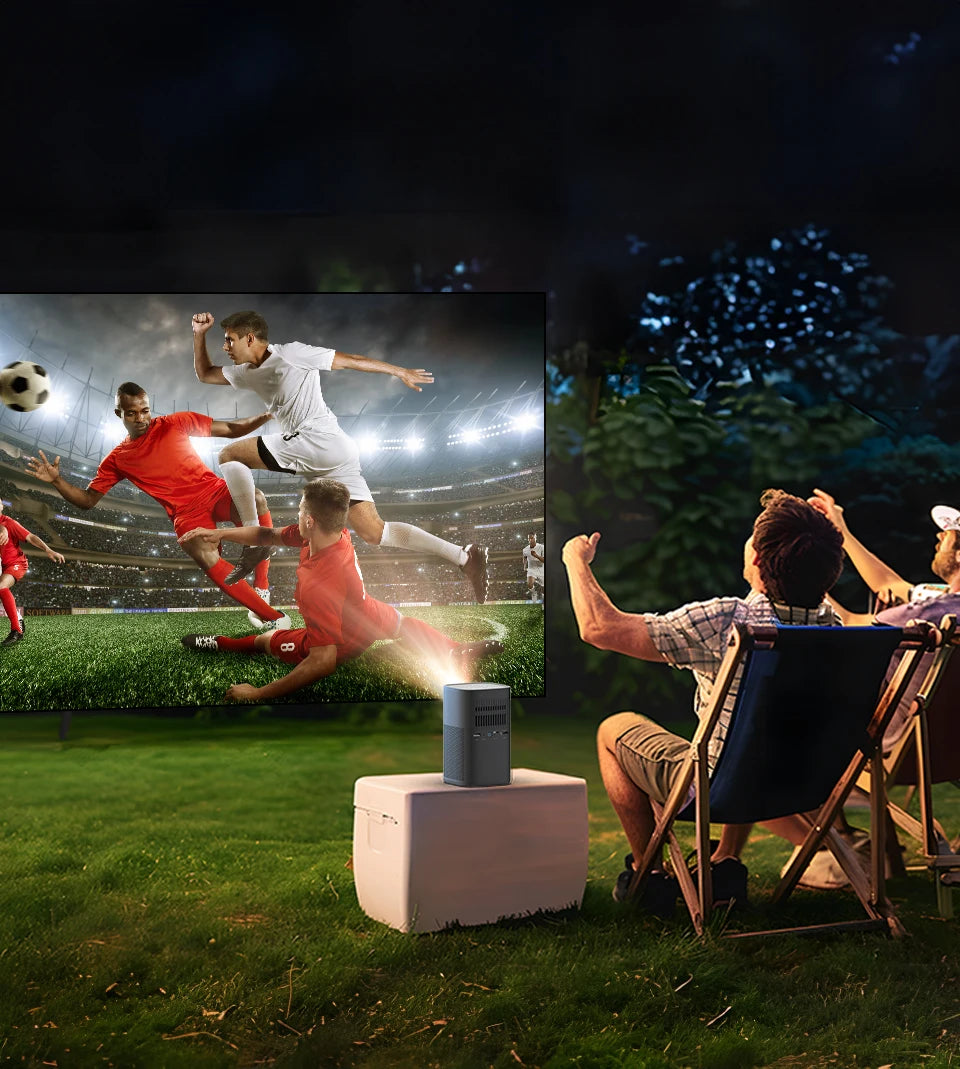 VEVSHAO V30 1080P Portable LED DLP Projector with Built-in Battery Smart Wifi Android System 3D Ready for Home  and Outdoor Use