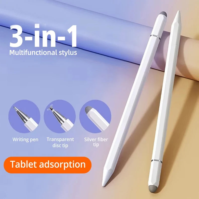 3 in 1 Universal Stylus Pen Pencil for iPad Samsung Xiaomi Huawei No Charging Phone Tablet Pen Screen Touch Pencil