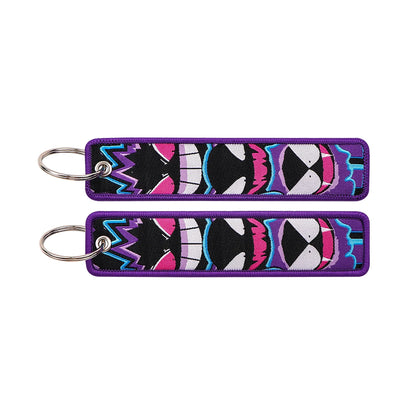 Kawaii Japanese Elf Anime Embroidery Key Fobs Key Tag Motorcycles Cars Backpack Chaveiro Keychain Fashion Keyring Friends Gifts