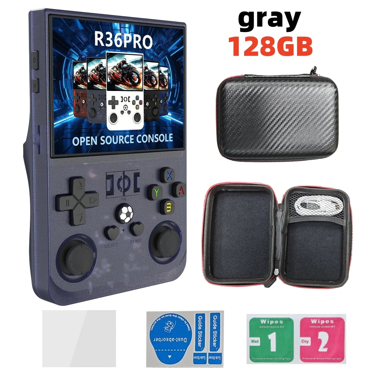 Open Source R36 PRO Retro Handheld Video Game Console Linux System 3.5 Inch IPS Screen Portable Pocket Player 128GB Games R36S