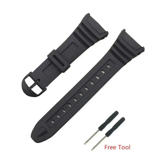 Silicone Sports Watch Band for Casio 3239 W-96H-1A W-96H-1B W-96H-2A W-96H-3A W-96H-4A2 W-96H-4A W-96H-9A Electronic Watch Strap