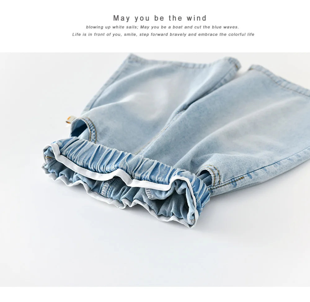 2026 Summer New Baby Thin Denim Shorts Children Casual Pants Boys Girls Loose Jeans Shorts Solid Kids Clothes