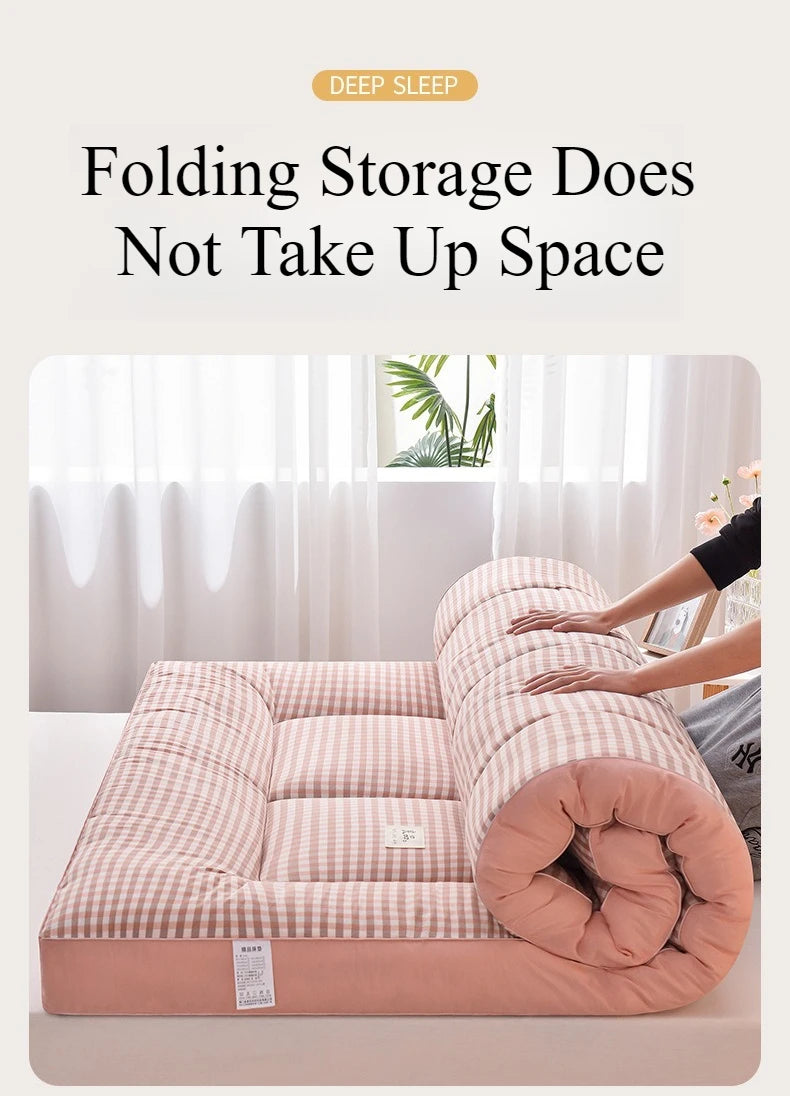 NewestFoldable Lightweight Portable Sleeping Pad/Tatami Mat Japanese Futon Mattress  Soft Fabric,Easy Storage & Travel Mattress