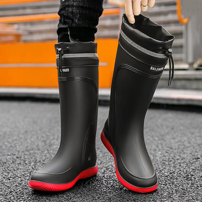 Rain shoes men's waterproof rainproof boots four season soft soles non-slip comfort outdoor work water shoes male's water boots
