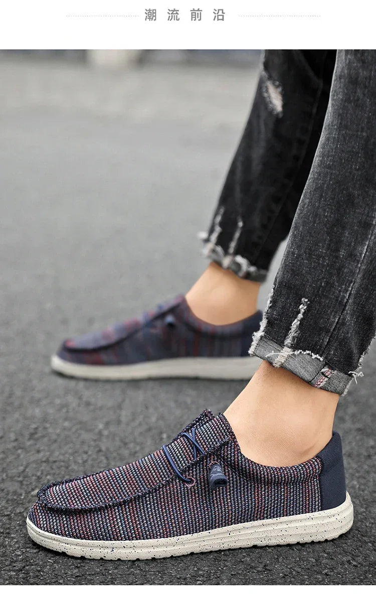Men 2025 New Leisure Sneakers Spring Summer Breathable Lightweight Outdoor Canvas Shoes Large Size Men's Shoes Walking Loafers