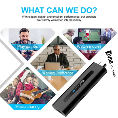 Android TV Stick Set Top Box 8K Dual WiFi 6 Quad Core BT5.0 HDR+10 Google Assistant for Netflix YouTube iptv H313 Media Player
