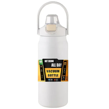 Outdoor Thermos Portable 304 Stainless Steel Thermal Mug, Vacuum Flask Cold & Hot Sports Water Bottle with Straw