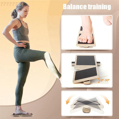 Wooden Pilates Foot Stretcher Strengthener Leg Balance Board Trainer for Ankle Sprain Stability Exercises Fitness Equipment