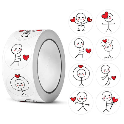 500pcs Valentine's Day Stickers Love Labels for Wedding Holiday Gift Decoration Envelope Sealing Stickers