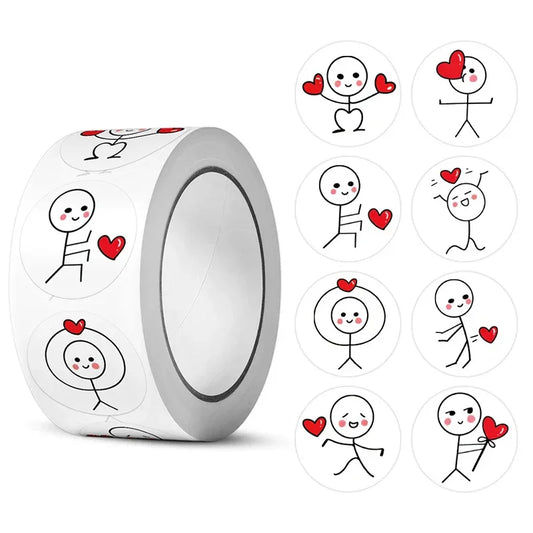 500pcs Valentine's Day Stickers Love Labels for Wedding Holiday Gift Decoration Envelope Sealing Stickers