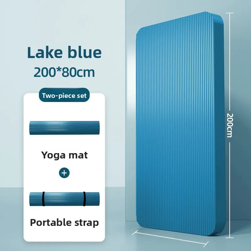 Men's Yoga Mat 20mm Thiened Lengthened And Widened Non-Slip Fitn Exercise Equipment Pure Color Nbr Material Yoga Pad