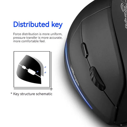 Zelotes F-35 Wireless Gaming Mouse Vertical Rechargeable 6 Key Mice 2.4G 3 Level DPI Adjustable Office/Gaming Computer Mouse